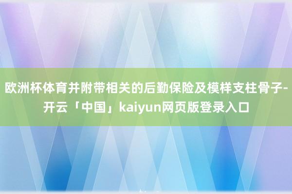 欧洲杯体育并附带相关的后勤保险及模样支柱骨子-开云「中国」kaiyun网页版登录入口